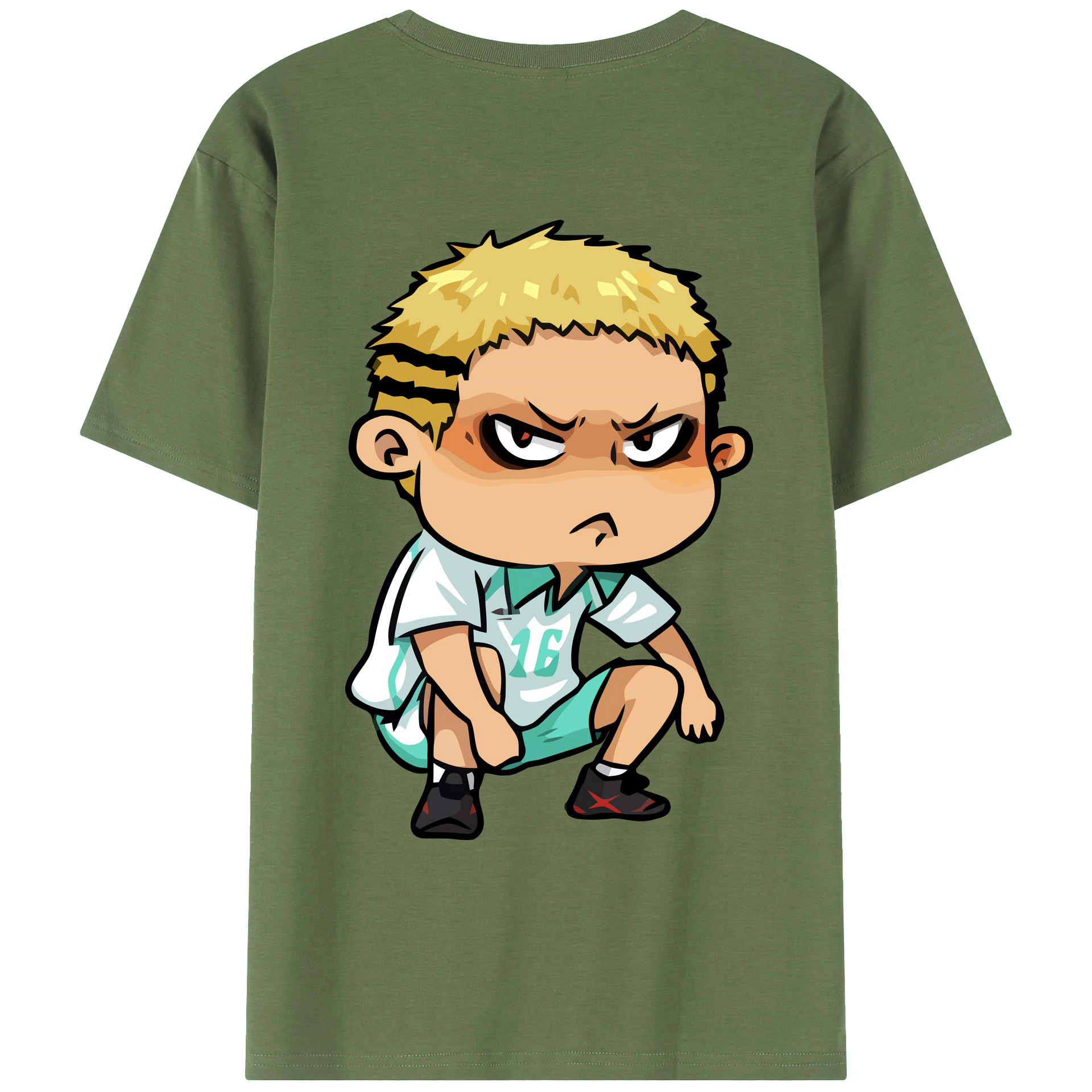 （画像用） ハイキュー!! Haikyu!! 綿100％ メンズ半袖Tシャツ（バックプリント） 通気性